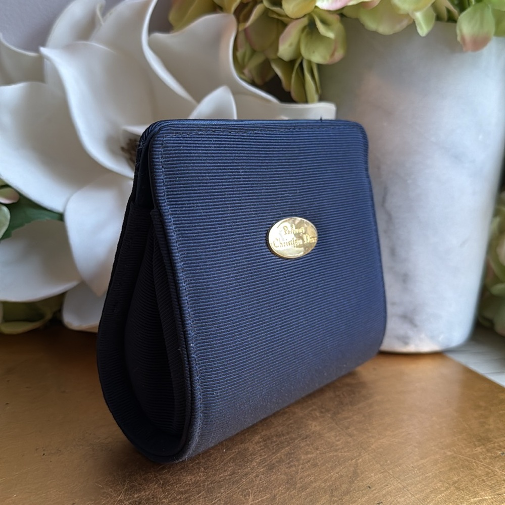 NWOT! Christian Dior Parfums Trousse de Toilette Clutch Bag in Navy - Picture 3 of 11